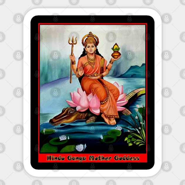 Hindu Goddess Ganga Mather Print Sticker by posterbobs